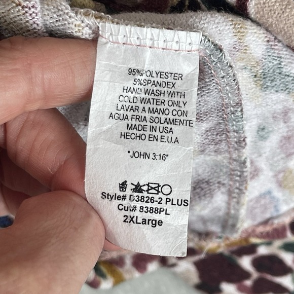 Beeson River Plus Dress Womens Size 2XL‎ Floral John 3.16 Plus Size Stretch Knit - Picture 7 of 8